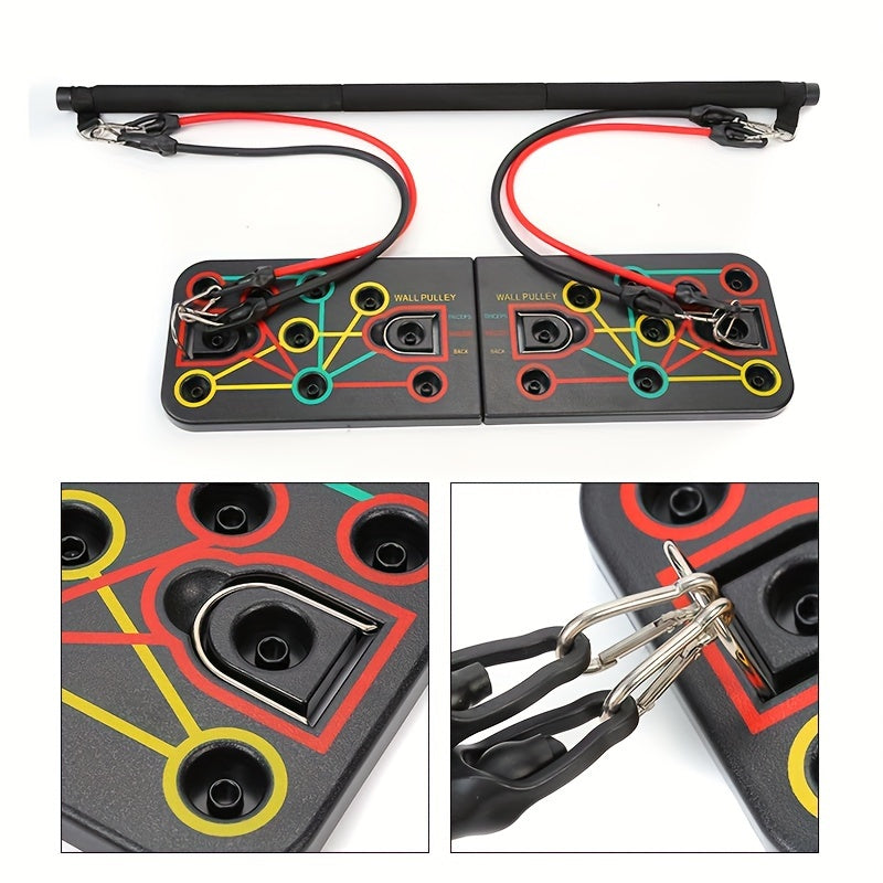 Push-Up Board Set with Resistance Bands-3