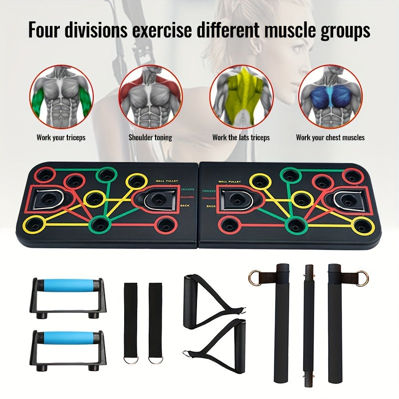Push-Up Board Set with Resistance Bands-1